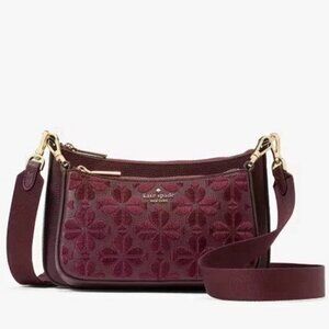 Kate Spade Duet Spade Flower Embroidered Small Crossbody Bag